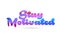 stay motivated pink blue color word text logo icon