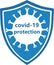 Stay safe graphic. shield to protect from 19-ncov icon. COVID-19 Coronavirus protection quarantine symbol or business risk