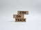 Stay on track symbol. Wooden blocks with words Stay on track. Beautiful white background. Business