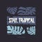 Stay tropical graphic t-shirt design. Vector illustration
