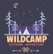 Stay Wild Camping Child ,Hand Drawn t Shirt Print,camping and adventure forest badge logo, emblem logo, label design