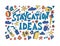 Staycation poster in doodle style. Vector design