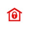 Stayhome - stay home hashtag with red house and lock. Let s stay home campaign icon for Prevention of Coronavirus or