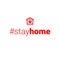 Stayhome - stay home hashtag with sign red house and lock. Let s stay home campaign icon for Prevention of Coronavirus