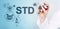 STD test sexsual transmitted diseases diagnosis medical and healthcare concept.