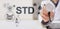 STD test sexsual transmitted diseases diagnosis medical and healthcare concept.