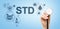 STD test sexsual transmitted diseases diagnosis medical and healthcare concept.