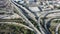 Steady aerial video view of Highway 5 Interchange, located south of Seattle Downtown near the Stadion,  with lots of Car and Truck