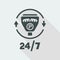 Steady parking service 24/7 - Vector web icon