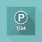 Steady parking service 24/7 - Vector web icon