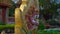 Steadycam shot of a Wat Chalong temple on Phuket island, Thailand