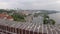 Steadycam view on Prague from Vysehrad castle in cloudy day