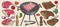 Steak beef colorful set stickers