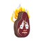 Steak Fire isolated. burning meat Cartoon Style. beefsteak Vector