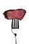 Steak on a fork