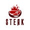 Steak grill icon, barbecue steakhouse symbol