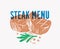 Steak grilled barbecue with text