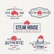 Steak House or Meat Store Vintage Typography Labels, Emblems, Logo Templates. Signs Set.