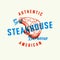 Steak House Vector Label, Card, Emblem or Logo Template