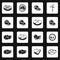 Steak icons set, simple style