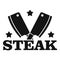 Steak knife logo, simple style