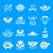 Steak logo grilled beef icons set, simple style