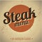 Steak menu vintage print