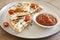 Steak Quesadilla with Salsa and Sour Cream