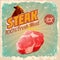 Steak retro banner