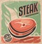 Steak retro poster design