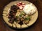 Steak and stir-fry vegetables with rice