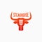 Steakhouse logo with bull . Steak bbq and grill