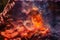 Steam background cave bonfire purple orange smoke