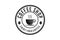 Steam coffee drinks and coffee cup, coffee shop logo