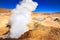 Steam coming out of the `Sol de la manana`  geyser in Bolivia