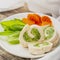 Steam dietary roll chicken breast stuffed with