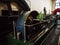 Steam engine, flywheel and Weaving Looms in Burnley