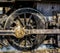 Steam engine locomotive black drive wheel