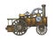 Steam engine tractor sketch engraving vector