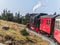 Steam engine train going up to the brocken in Harz Region