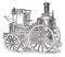 Steam Fire Engine, vintage engraving
