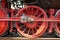 Steam locomotive detail with cranks and