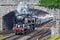 Steam locomotive Eddystone leaving Swanage with full head of steam