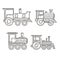 Steam locomotive icons, vector