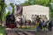 Steam locomotive of the Kyiv children`s railway in Syretsky park, Kyiv, Ukraine, Europe