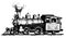 Steam locomotive retro ,hand drawn sketch in doodle style Vector illustration