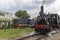 Steam locomotive of Rhine Tourist Railway in spring