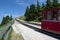 Steam locomotive of a vintage cogwheel railway going to Schafberg peak
