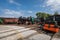 Steam locomotives in the old trains depot