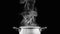 Steam over cooking pot in kitchen on dark background